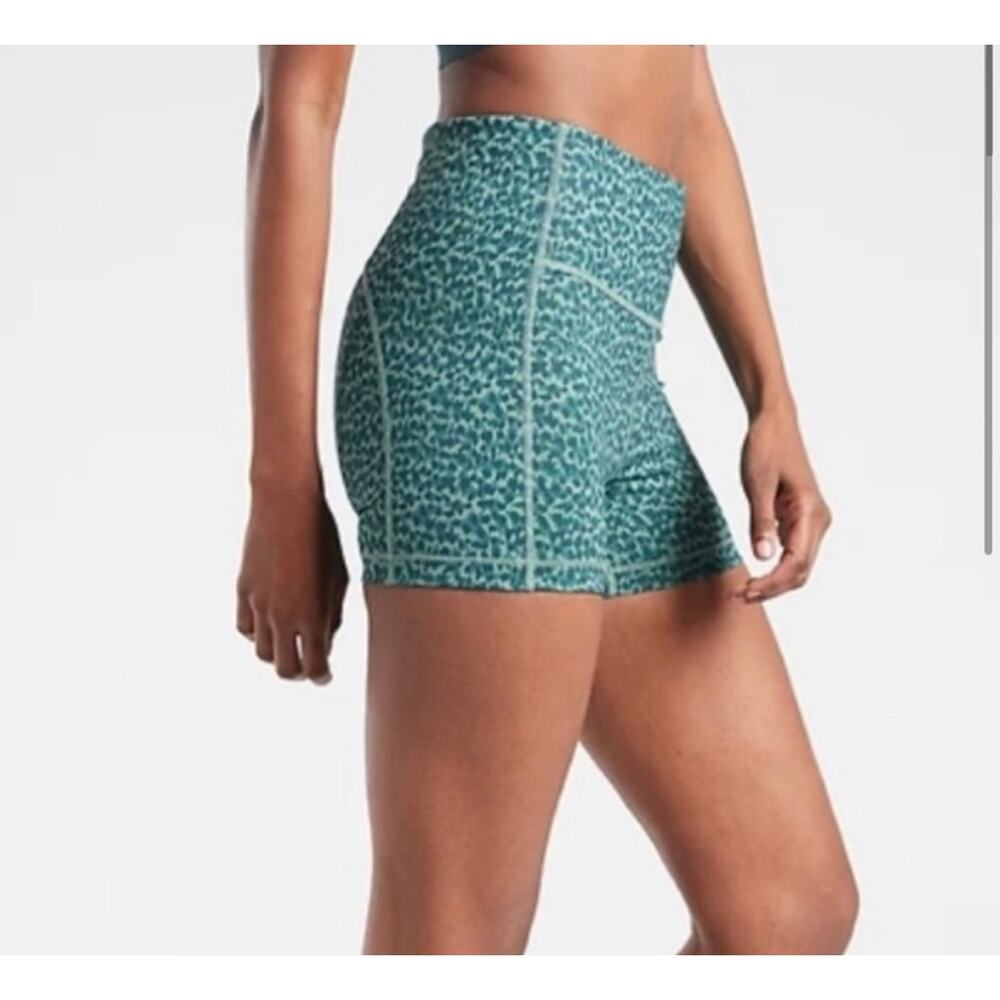 Athleta Light Blue Ultimate Shortie Print High Waist Biker 2XL